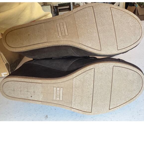 TOMS Desert Wedge Chocolate Brown Suede Size 9 - Picture 3 of 5